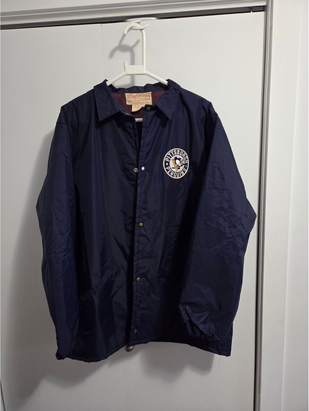 Pittsburgh Penguins 70s Navy Coach Jacket